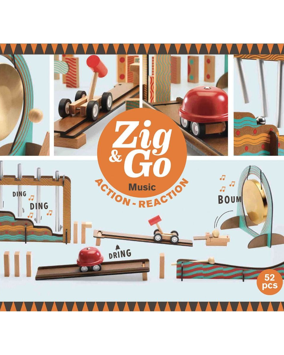 Zig & go - Music, 52 pcs. Ensemble musical pour enfants Jeux de construction- Boutique LeoLudo