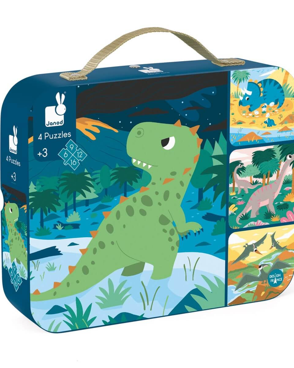 4 Casse - têtes évolutifs - Dinosaures (6 à 16 pcs) - Casse - têtes - Boutique LeoLudo - Janod