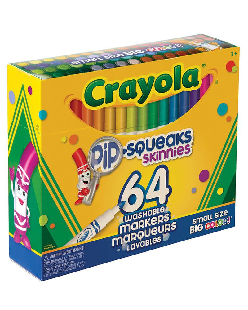 64 marqueurs minces Pip - Squeaks - Art & bricolage - Boutique LeoLudo - Crayola