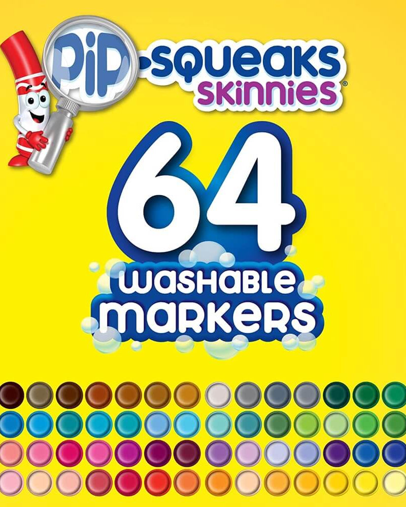 64 marqueurs minces Pip - Squeaks - Art & bricolage - Boutique LeoLudo - Crayola