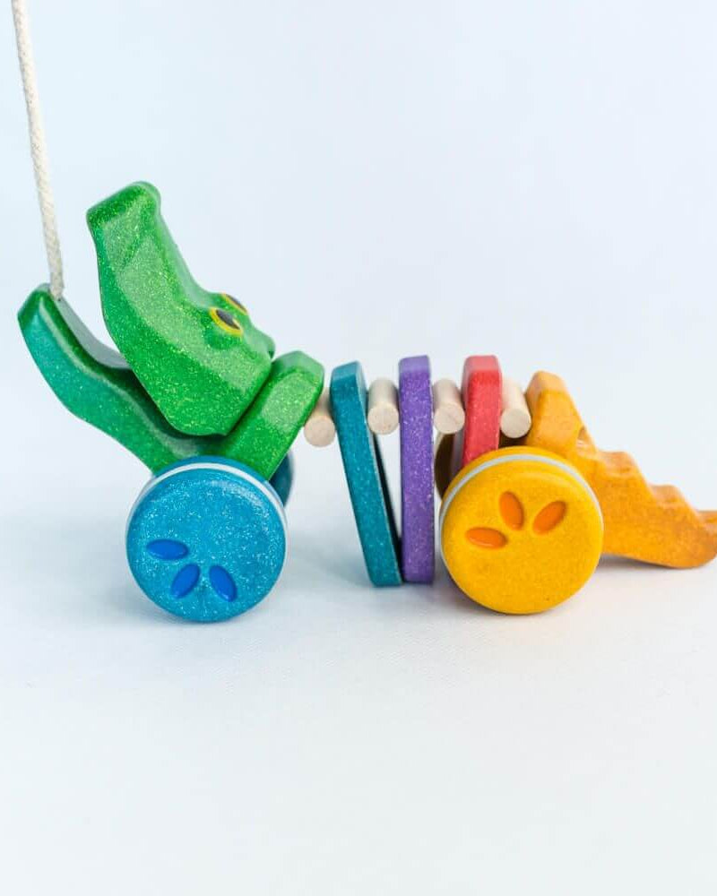 Alligator arc - en - ciel dansant à tirer - Jouets à tirer / pousser - Boutique LeoLudo - Plan Toys