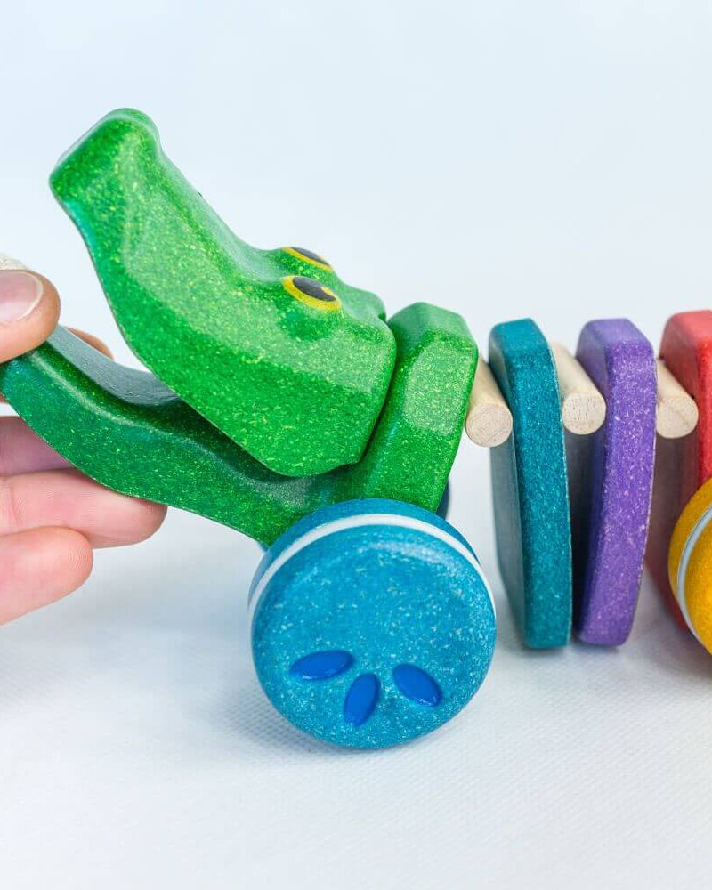 Alligator arc - en - ciel dansant à tirer - Jouets à tirer / pousser - Boutique LeoLudo - Plan Toys