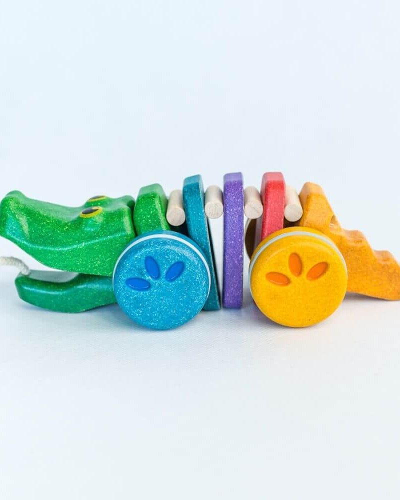 Alligator arc - en - ciel dansant à tirer - Jouets à tirer / pousser - Boutique LeoLudo - Plan Toys