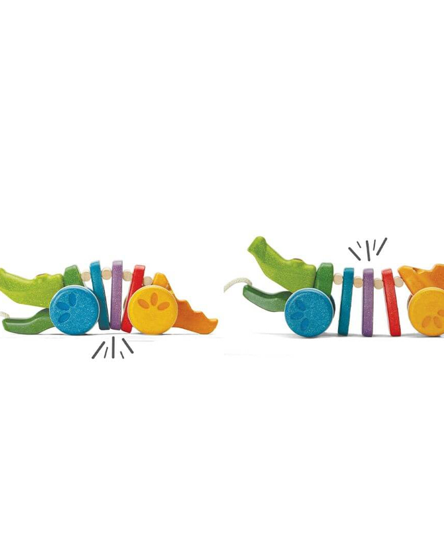 Alligator arc - en - ciel dansant à tirer - Jouets à tirer / pousser - Boutique LeoLudo - Plan Toys