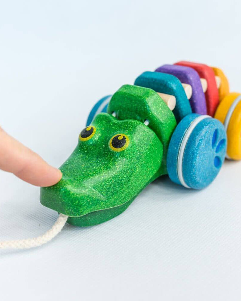 Alligator arc - en - ciel dansant à tirer - Jouets à tirer / pousser - Boutique LeoLudo - Plan Toys