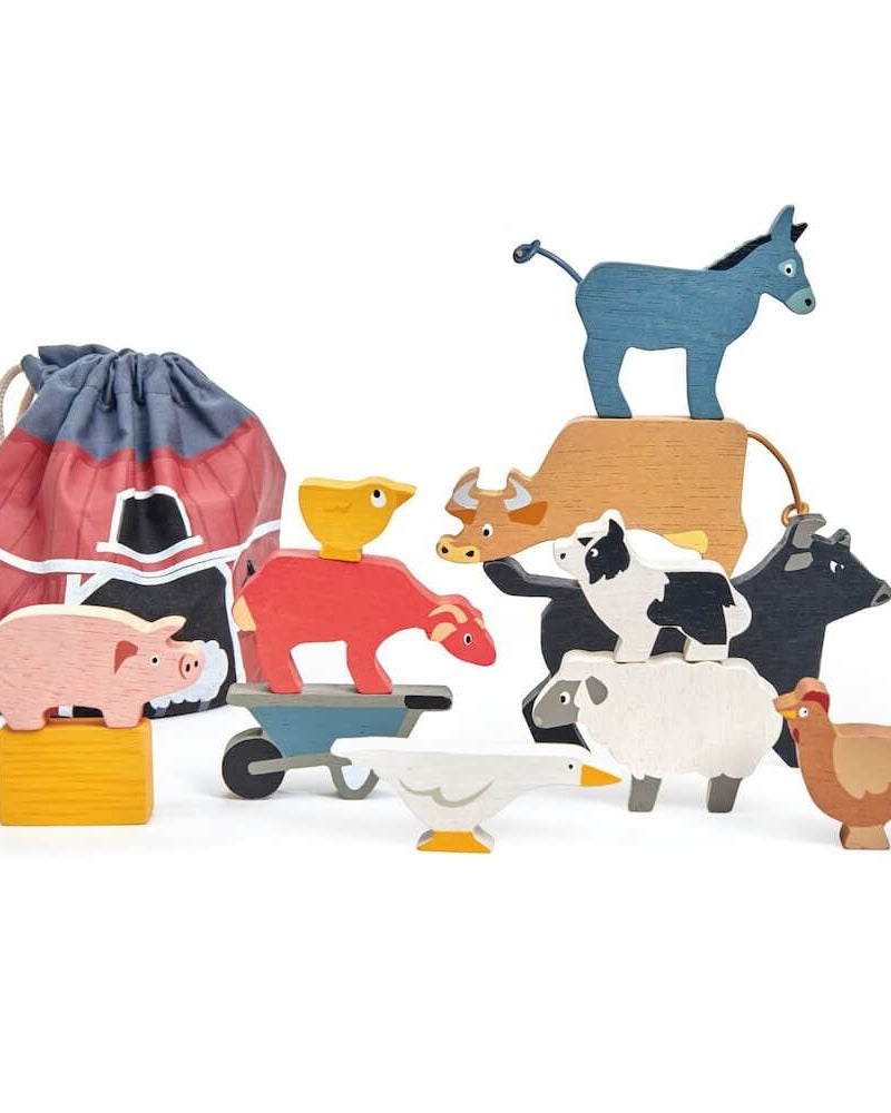 Animaux de la ferme à empiler - Jouets à trier & empiler - Boutique LeoLudo - Tender Leaf Toys