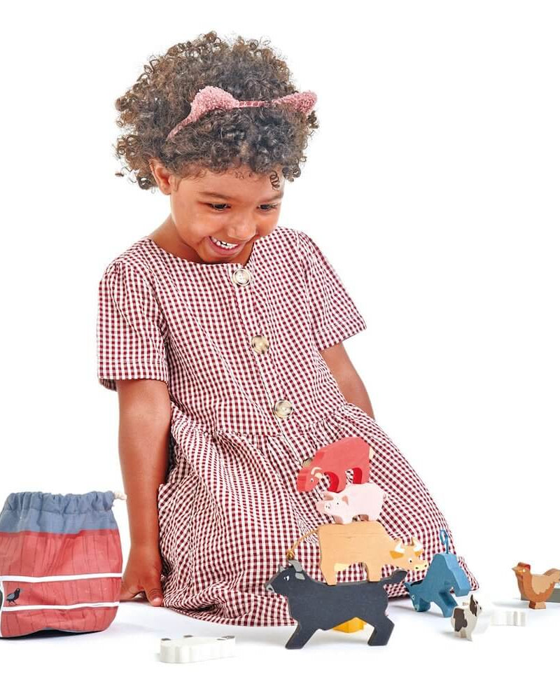 Animaux de la ferme à empiler - Jouets à trier & empiler - Boutique LeoLudo - Tender Leaf Toys