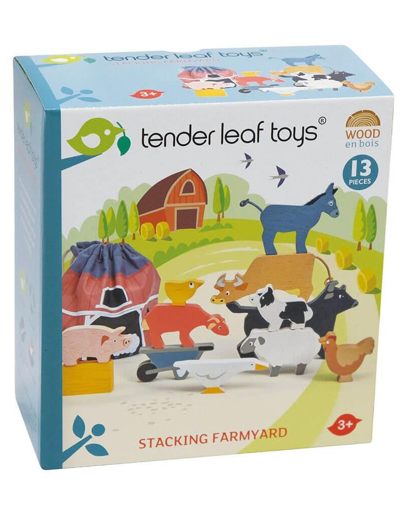 Animaux de la ferme à empiler - Jouets à trier & empiler - Boutique LeoLudo - Tender Leaf Toys