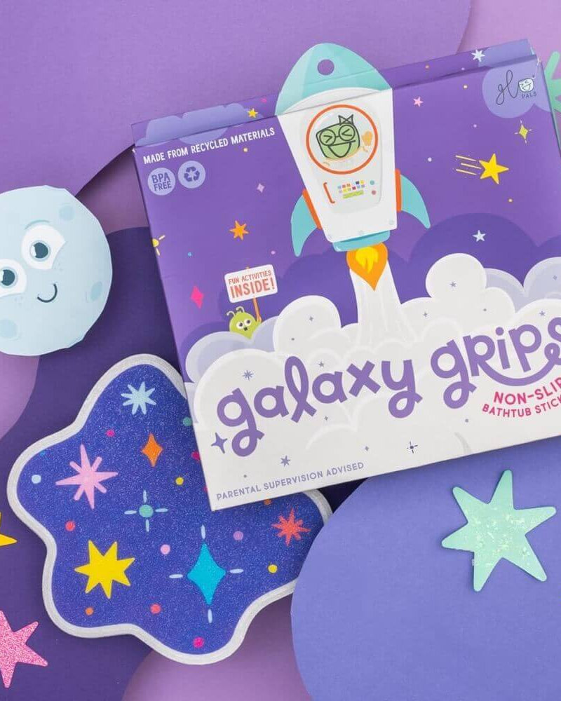 Autocollants antidérapants de baignoire Galaxy Grips - Jouets de bain - Boutique LeoLudo - Glo Pals