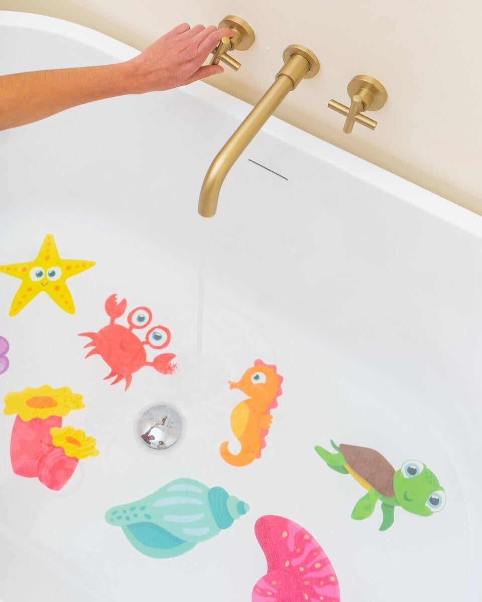 Autocollants antidérapants pour baignoire Guppy Grips - Jouets de bain - Boutique LeoLudo - Glo Pals