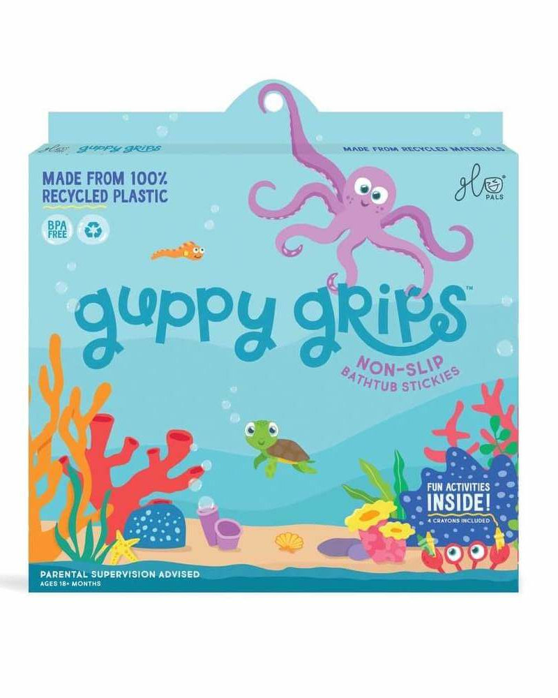 Autocollants antidérapants pour baignoire Guppy Grips - Jouets de bain - Boutique LeoLudo - Glo Pals