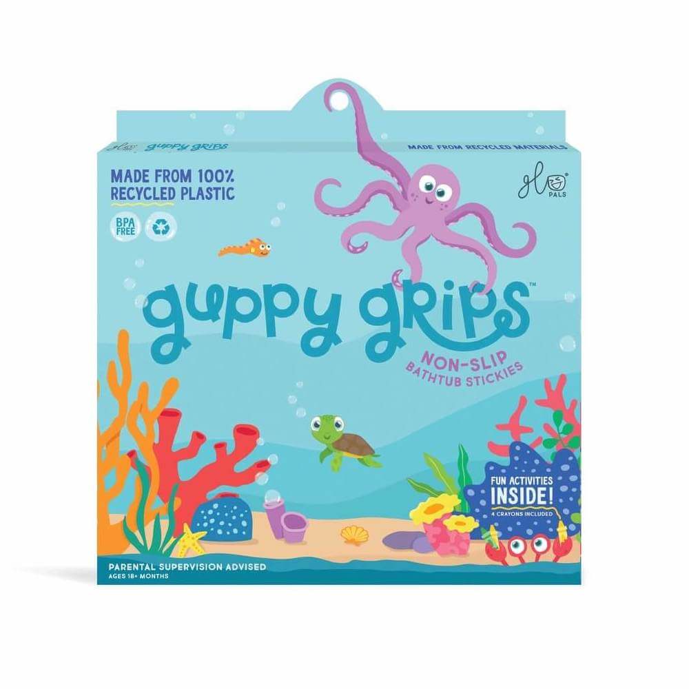 Autocollants antidérapants pour baignoire Guppy Grips - Jouets de bain - Boutique LeoLudo - Glo Pals