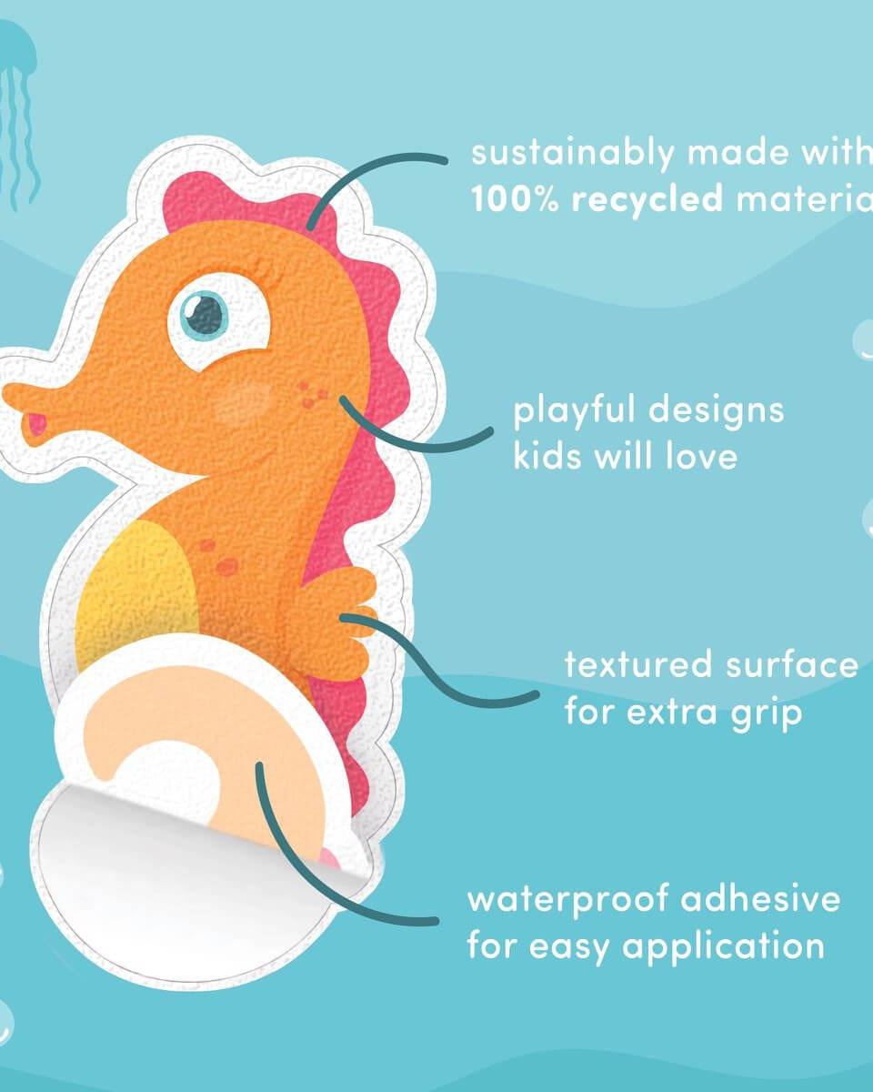 Autocollants antidérapants pour baignoire Guppy Grips - Jouets de bain - Boutique LeoLudo - Glo Pals