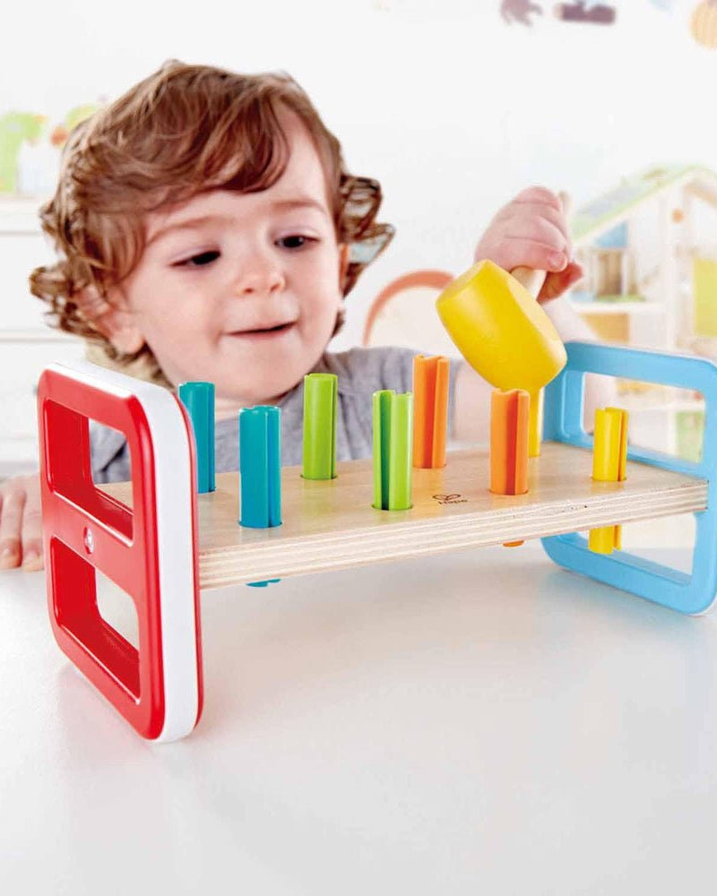 Banc arc-en-ciel à marteler -Jouet en bois- Boutique LeoLudo-Hape