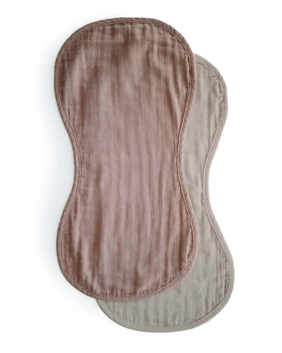 Bavoirs d'épaule en mousseline - Natural/Fog (paquet de 2) - Bavoirs - Boutique LeoLudo - Mushie