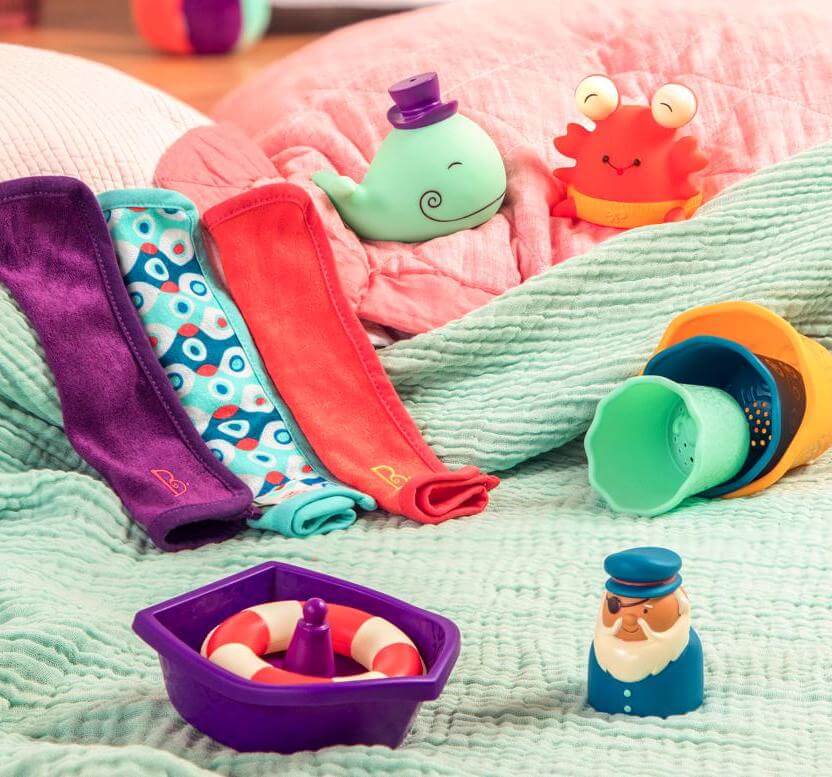 B.Baby - Jouets de bain "Wee B. Splashy" - Jouets de bain - Boutique LeoLudo - B. toys