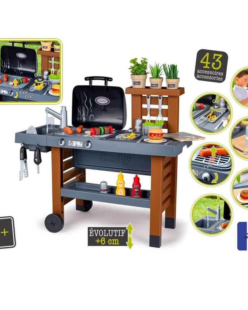 BBQ et cuisine d'extérieur toute équipée (43 accessoires) - Jouets d'imitation - Boutique LeoLudo - Smoby