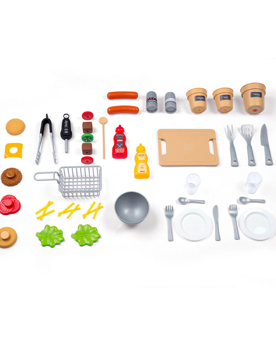 BBQ et cuisine d'extérieur toute équipée (43 accessoires) - Jouets d'imitation - Boutique LeoLudo - Smoby