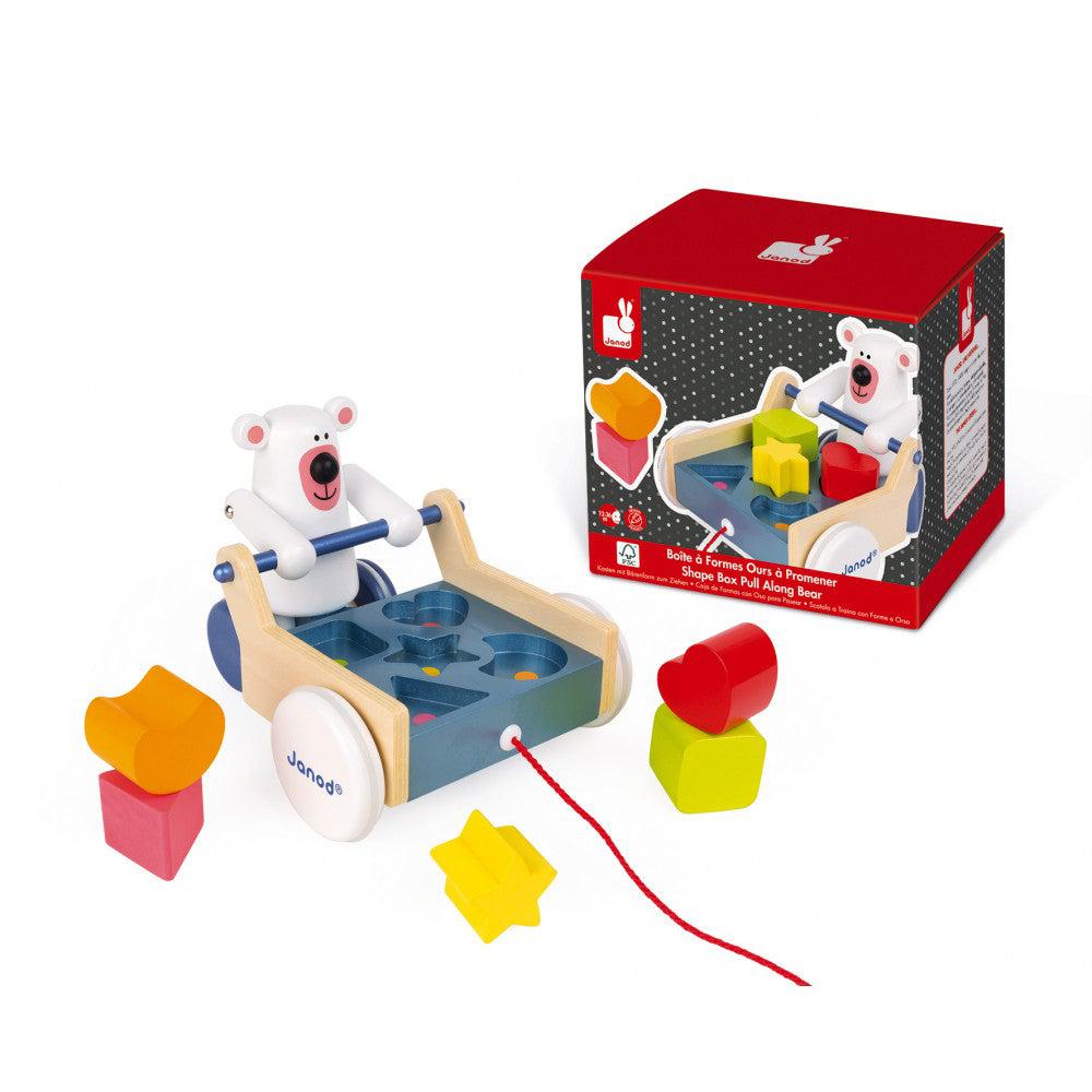 Boîte à formes à promener Ours Zigolos - Jouets à tirer / pousser - Boutique LeoLudo - Janod