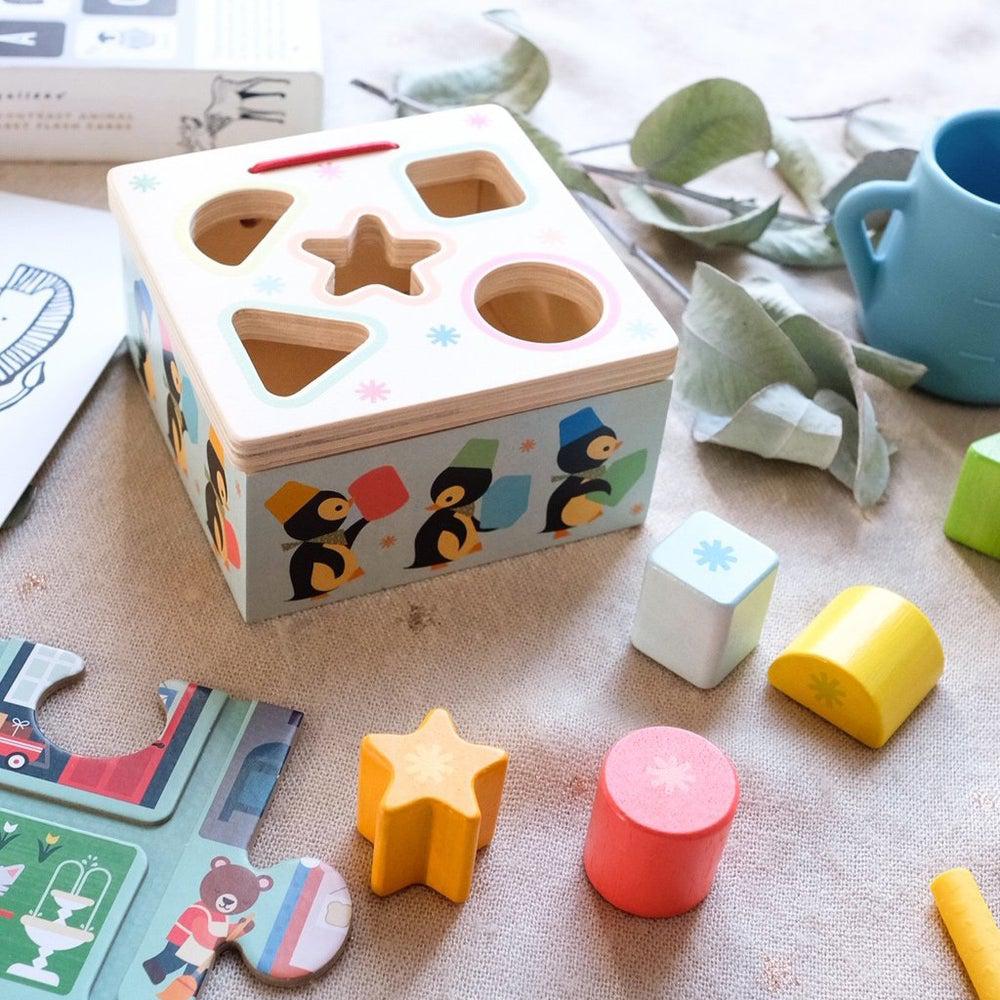 Boite de triage de formes Geo Junzo - Jouets à trier & empiler - Boutique LeoLudo - Djeco