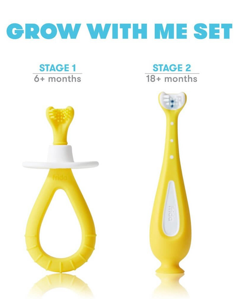 Brosses à dents d'entraînement Grow - With - Me (pqt. de 2) - Soins et hygiène - Boutique LeoLudo - Fridababy