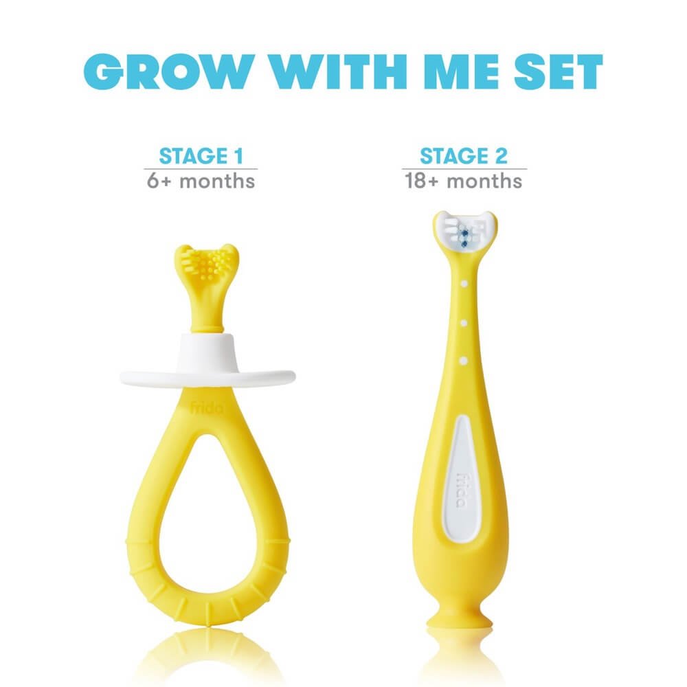 Brosses à dents d'entraînement Grow - With - Me (pqt. de 2) - Soins et hygiène - Boutique LeoLudo - Fridababy