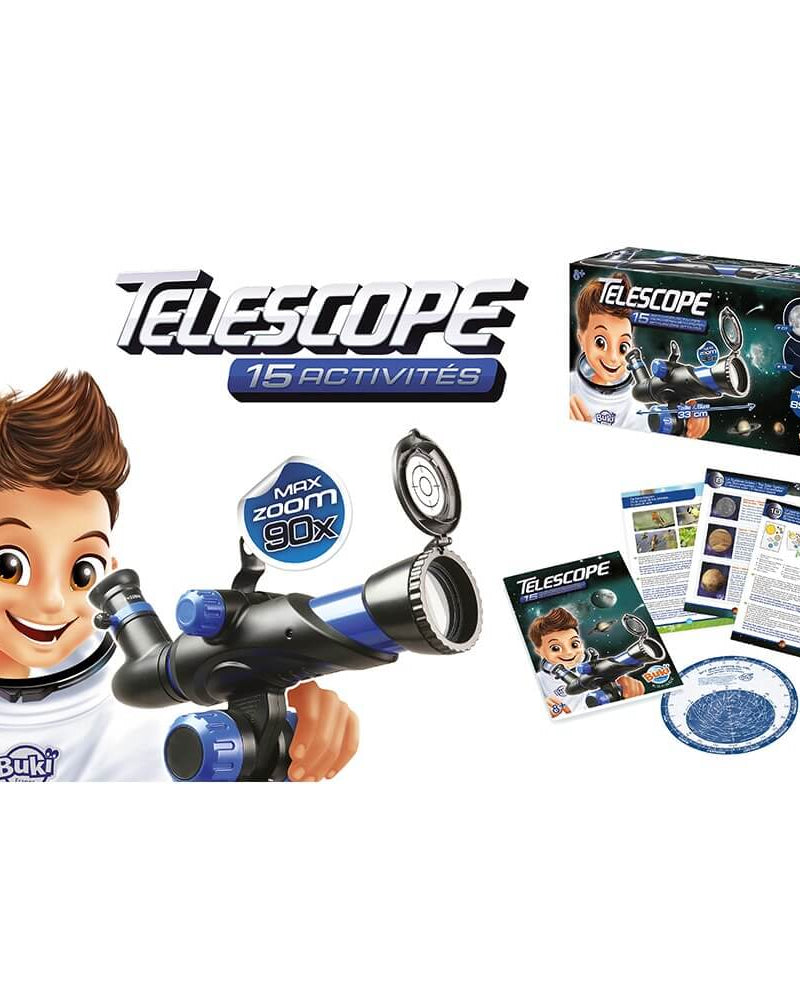 Buki Espace - Télescope et 15 activités - Jeux scientifiques - Boutique LeoLudo - Buki