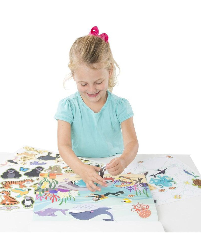 Cahier et autocollants réutilisables - Place l'animal dans son habitat - Art & bricolage - Boutique LeoLudo - Melissa & Doug