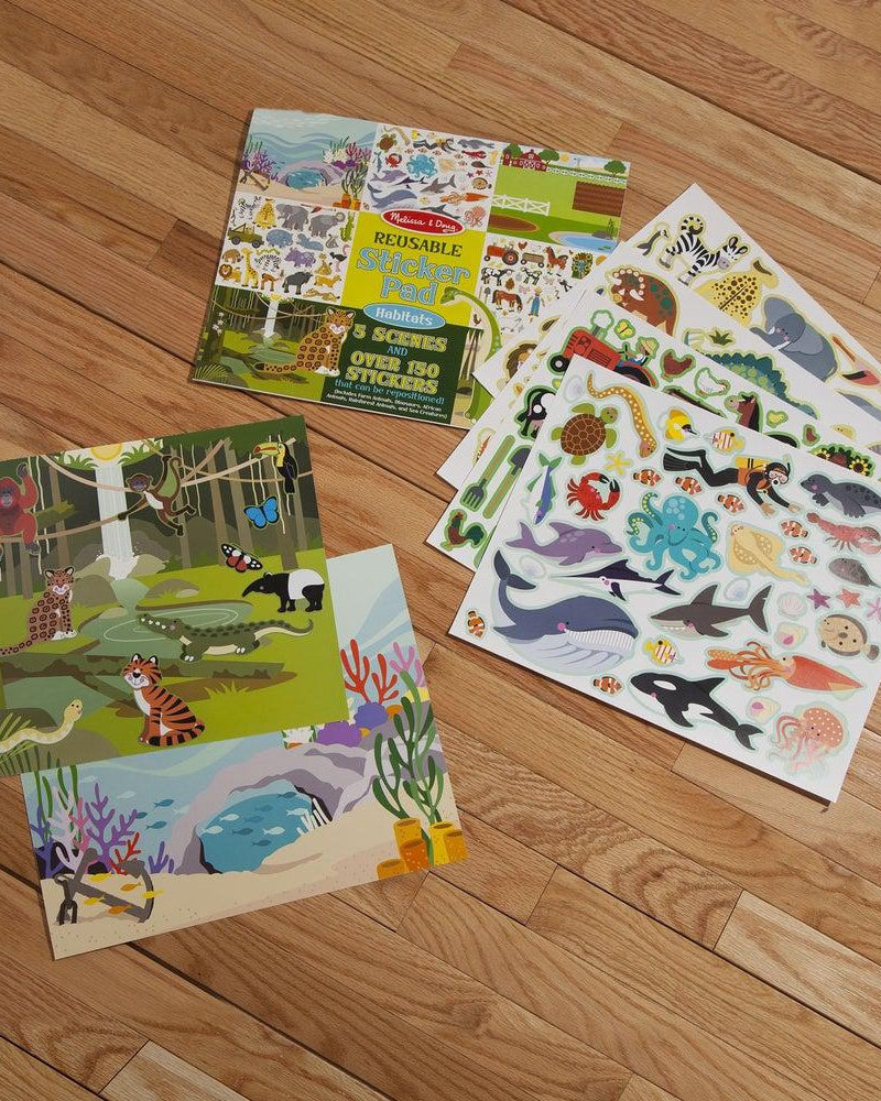 Cahier et autocollants réutilisables - Place l'animal dans son habitat - Art & bricolage - Boutique LeoLudo - Melissa & Doug