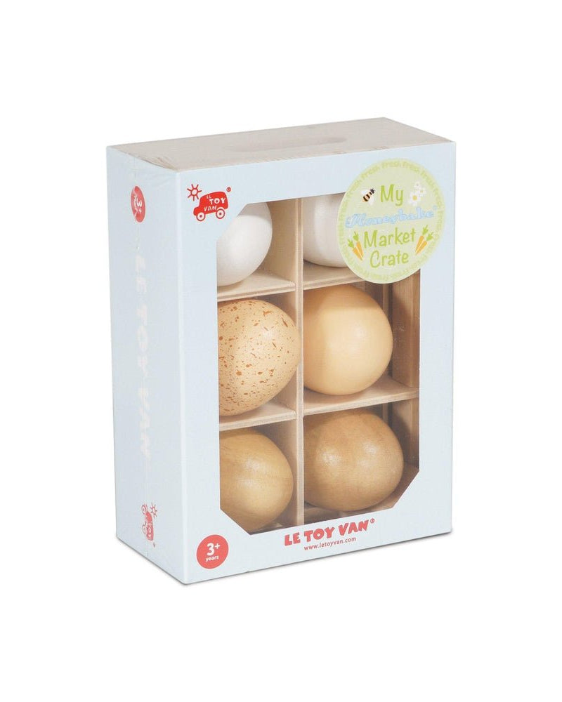 Caissette de demi - douzaine d'oeufs en bois - Jouets d'imitation - Boutique LeoLudo - Le Toy Van