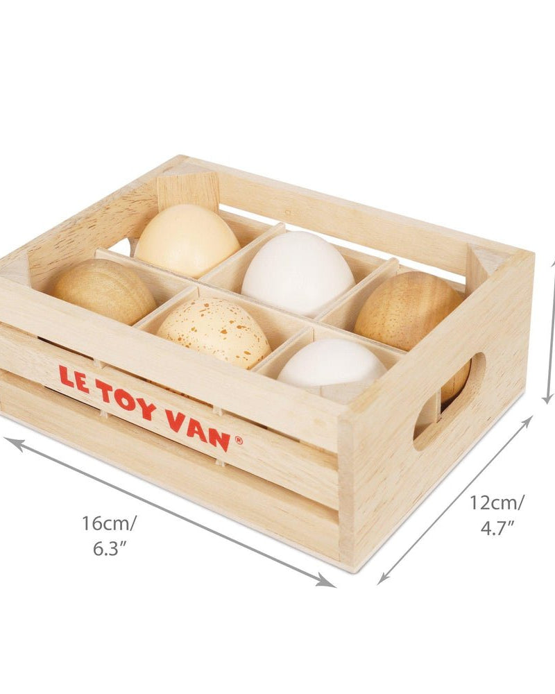 Caissette de demi - douzaine d'oeufs en bois - Jouets d'imitation - Boutique LeoLudo - Le Toy Van