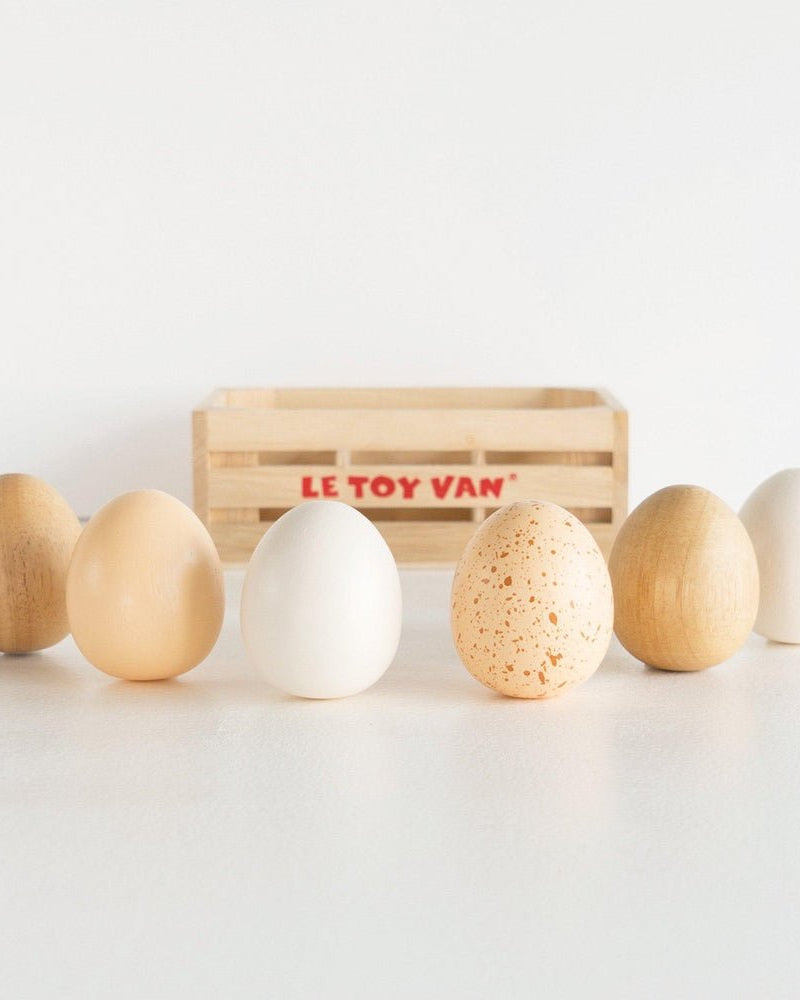 Caissette de demi - douzaine d'oeufs en bois - Jouets d'imitation - Boutique LeoLudo - Le Toy Van