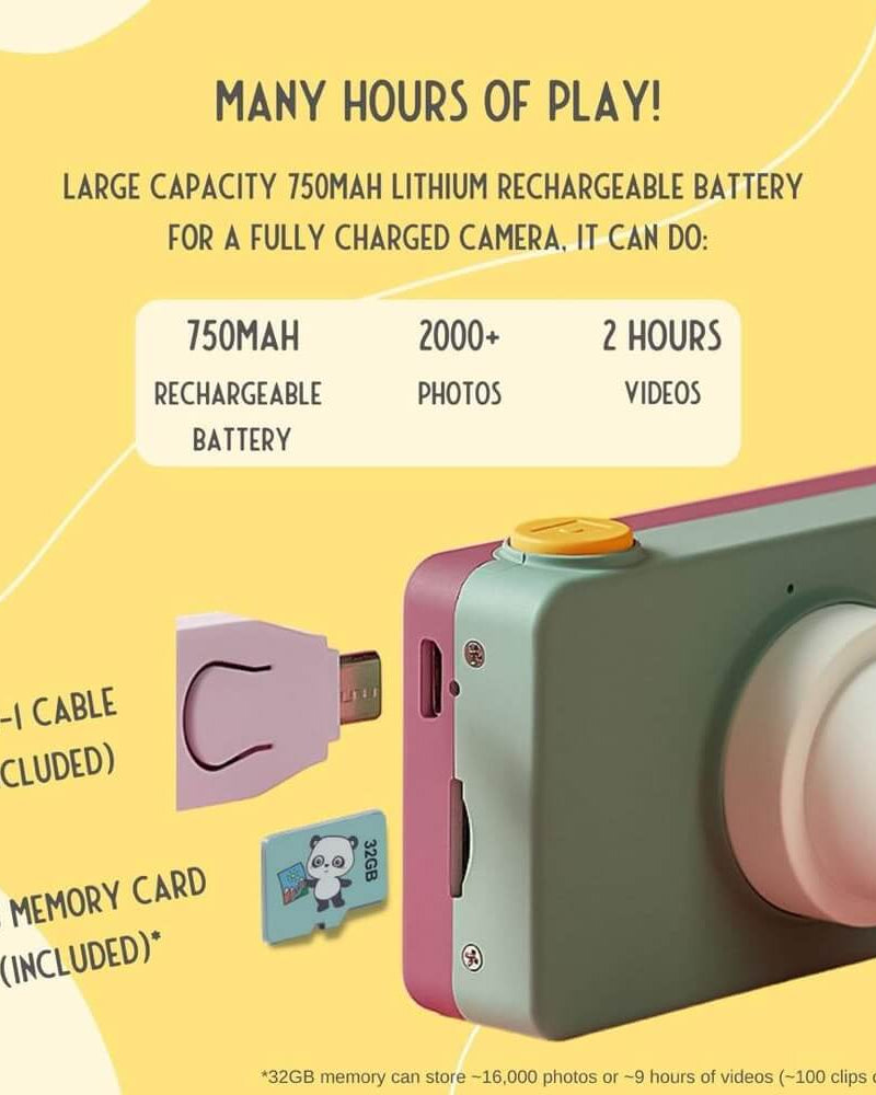Caméra numérique photo + vidéo - Mikayo l'ourson (modèle C) - Jeux électroniques - Boutique LeoLudo - Kidamento