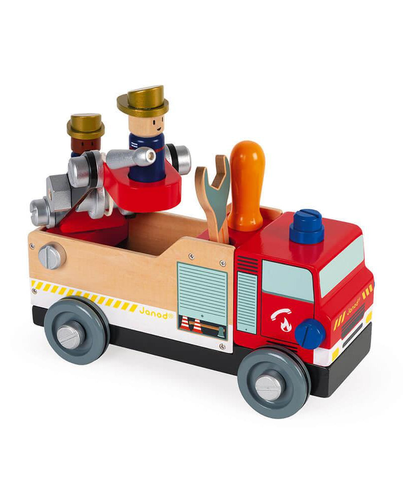 Camion de pompiers en bois Brico'Kids - Véhicules de jeu - Boutique LeoLudo - Janod