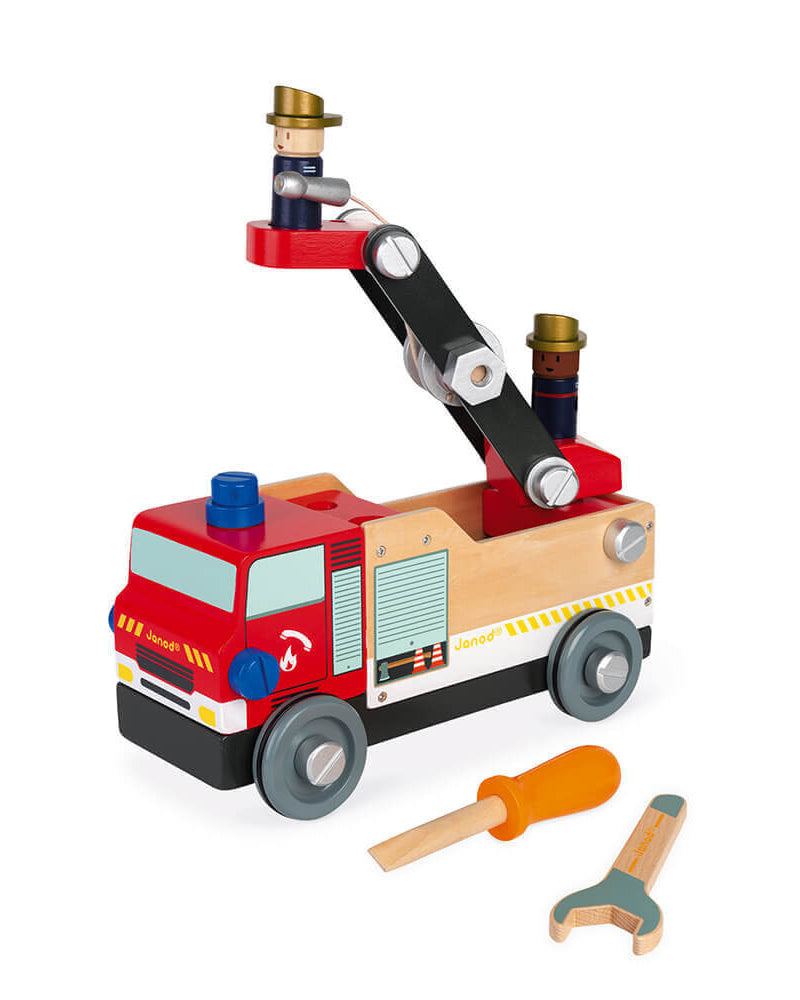 Camion de pompiers en bois Brico'Kids - Véhicules de jeu - Boutique LeoLudo - Janod
