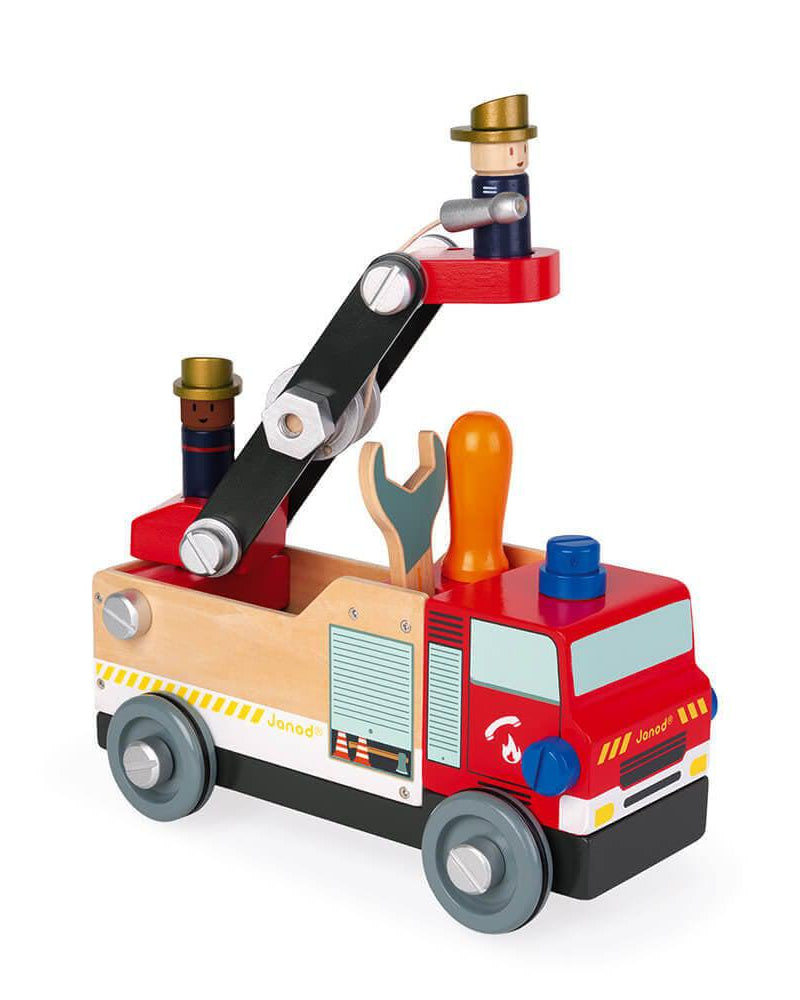 Camion de pompiers en bois Brico'Kids - Véhicules de jeu - Boutique LeoLudo - Janod