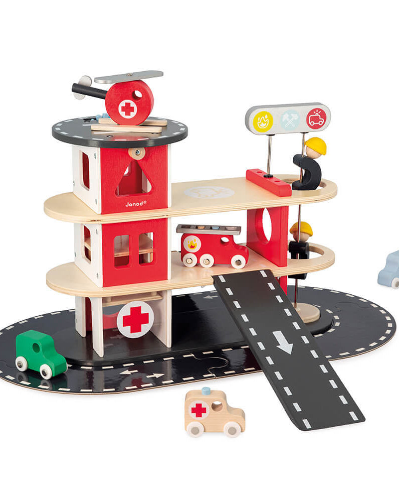 Caserne de pompiers Bolid - Ensembles de jeu - Boutique LeoLudo - Janod