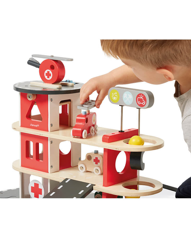 Caserne de pompiers Bolid - Ensembles de jeu - Boutique LeoLudo - Janod