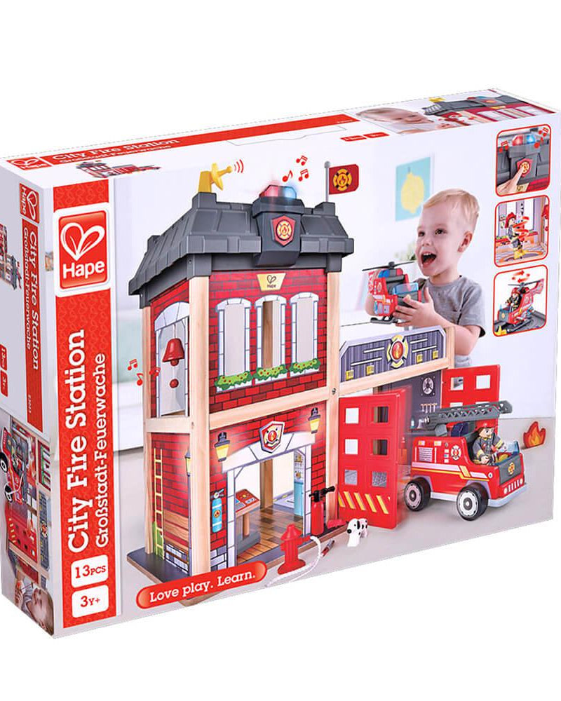 Caserne de pompiers de la ville - Ensembles de jeu - Boutique LeoLudo - Hape