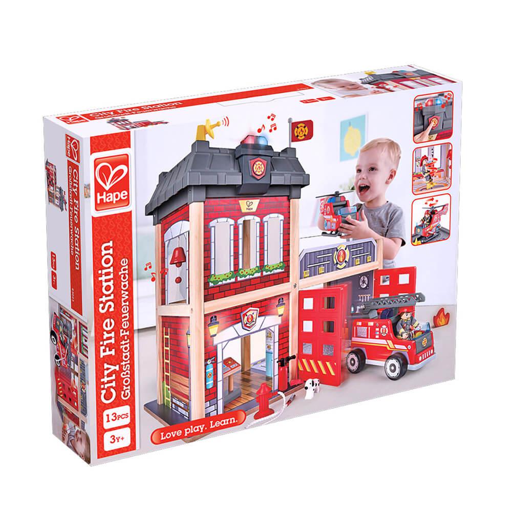 Caserne de pompiers de la ville - Ensembles de jeu - Boutique LeoLudo - Hape