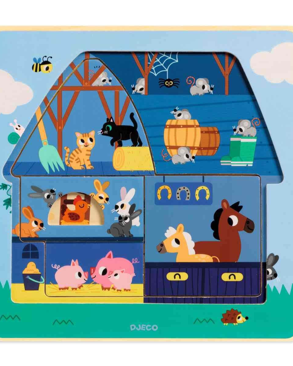 Casse - tête 3 niveaux Chez Moo - Casse - têtes - Boutique LeoLudo - Djeco