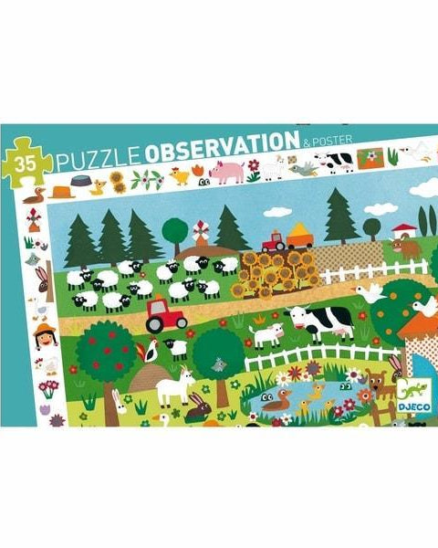 Casse - tête d'obervation - Ferme (35 mcx) - Casse - têtes - Boutique LeoLudo - Djeco