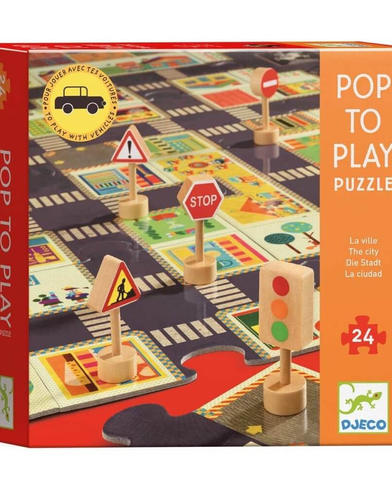 Casse - tête géant Pop to Play - La ville (24 pcs) - Casse - têtes - Boutique LeoLudo - Djeco