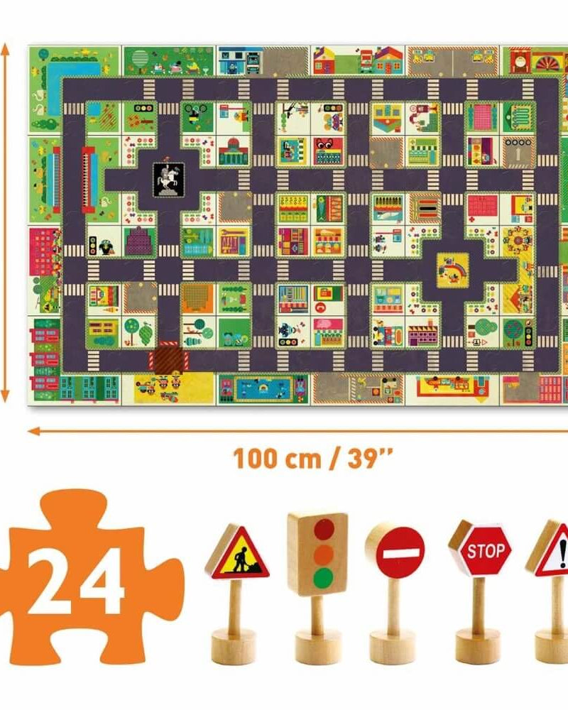 Casse - tête géant Pop to Play - La ville (24 pcs) - Casse - têtes - Boutique LeoLudo - Djeco