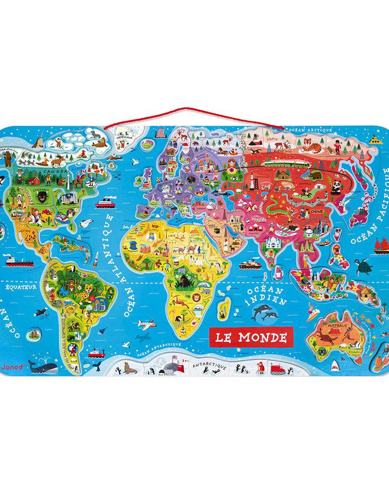 Casse - tête magnétique - Carte du Monde (92 mcx) - Casse - têtes - Boutique LeoLudo - Janod