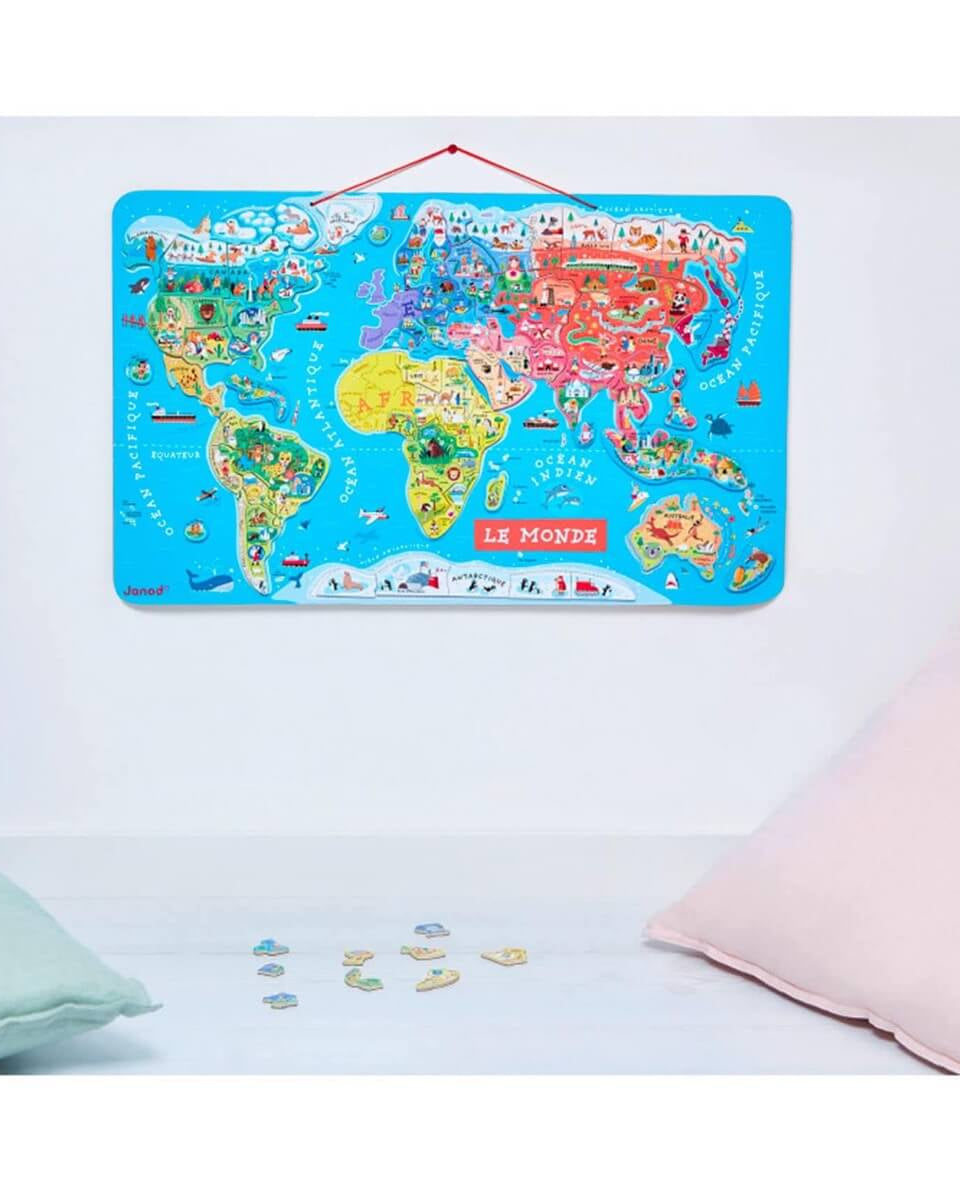 Casse - tête magnétique - Carte du Monde (92 mcx) - Casse - têtes - Boutique LeoLudo - Janod
