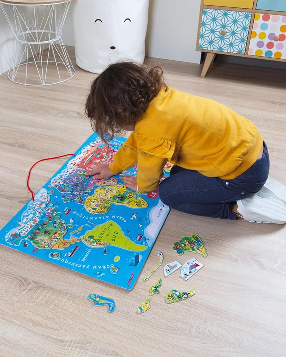 Casse - tête magnétique - Carte du Monde (92 mcx) - Casse - têtes - Boutique LeoLudo - Janod