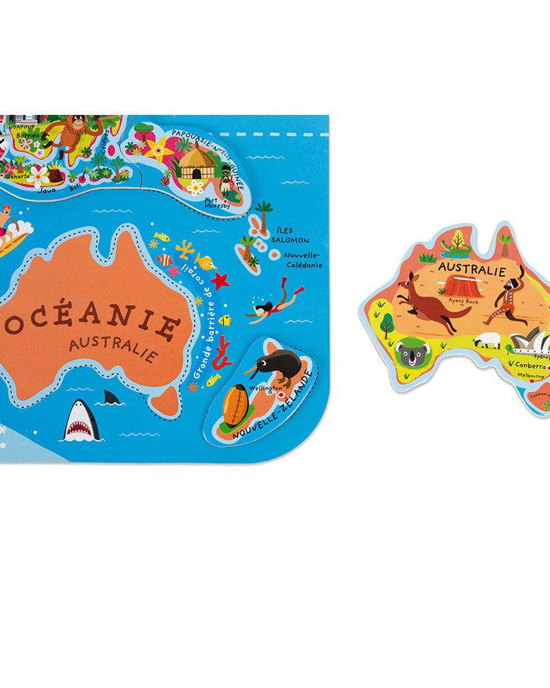 Casse - tête magnétique - Carte du Monde (92 mcx) - Casse - têtes - Boutique LeoLudo - Janod