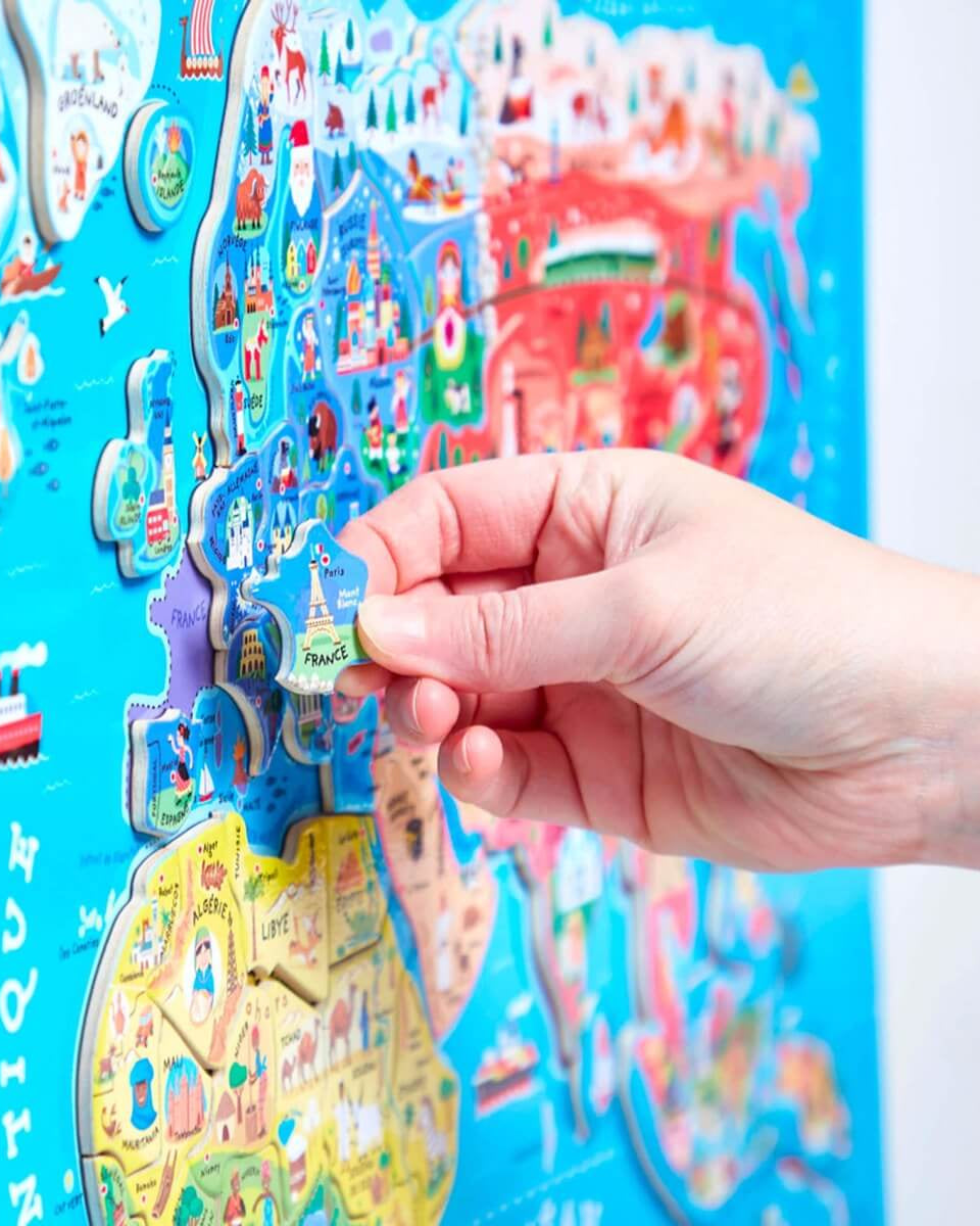 Casse - tête magnétique - Carte du Monde (92 mcx) - Casse - têtes - Boutique LeoLudo - Janod