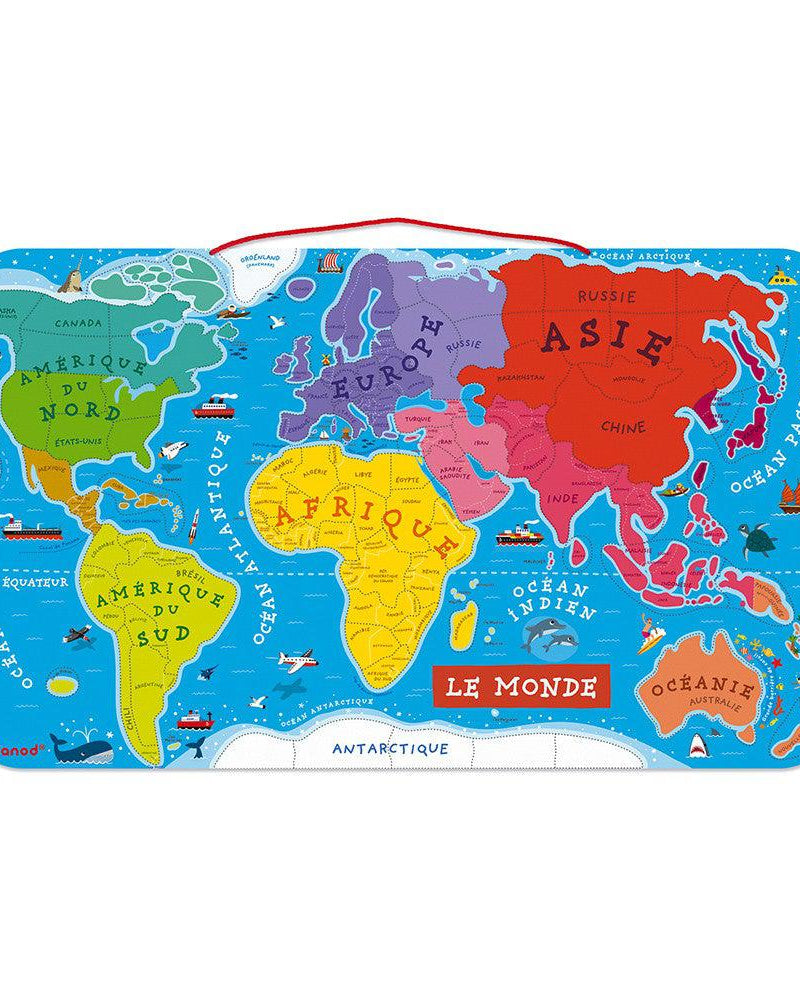 Casse - tête magnétique - Carte du Monde (92 mcx) - Casse - têtes - Boutique LeoLudo - Janod